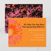 Carte de réponse du Bat mitzvah de fleurs de print (Devant / Derrière)