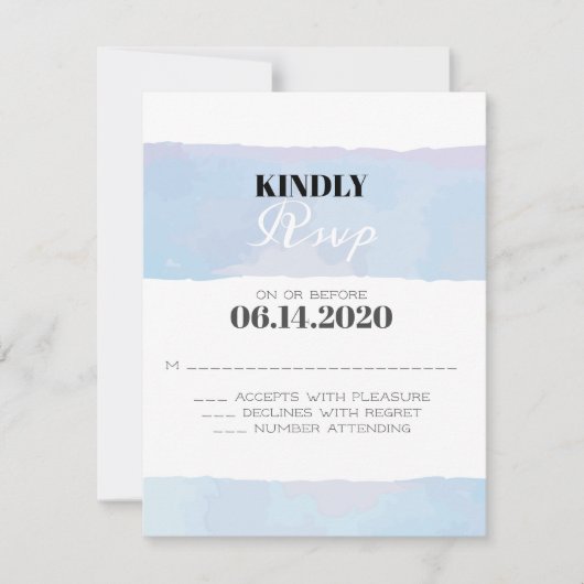 Carte de réponse du Bat mitzvah de la barre WATERC (Devant)