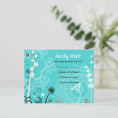 CARTE DE RÉPONSE DU Bat mitzvah FLORAL GRAS ET BEA (Debout devant)
