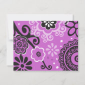 CARTE DE RÉPONSE DU Bat mitzvah FLORAL GRAS ET BEA (Dos)
