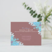 Carte de réponse du Bat mitzvah KINDA BLUE FLEURS (Debout devant)