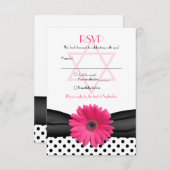 Carte de réponse du Bat mitzvah Poka Dot Rose (Devant / Derrière)