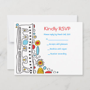 Carte de réponse du Bat mitzvah POP ART SCRIBBLY