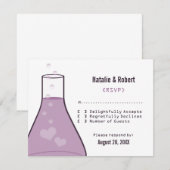 Carte de réponse du bécher blanc, violet (Devant / Derrière)