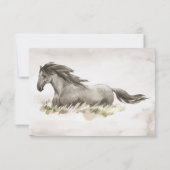 Carte de réponse du Cheval d'aquarelle Cowboy Boot (Dos)