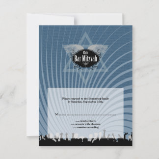Carte de réponse du Club Bar Mitzvah Navy Blue RSV