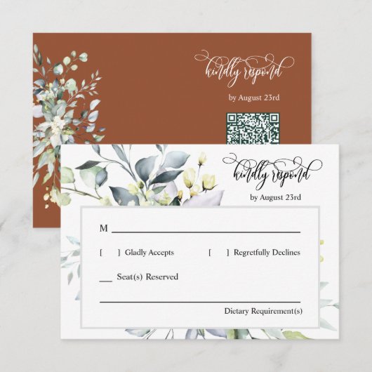 Carte de réponse du code QR Feuilles de la chute d (Devant / Derrière)