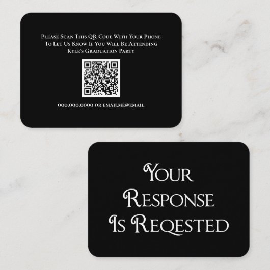Carte de réponse du code QR RSVP (Devant / Derrière)