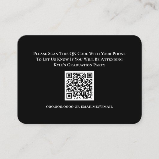 Carte de réponse du code QR RSVP (Devant)