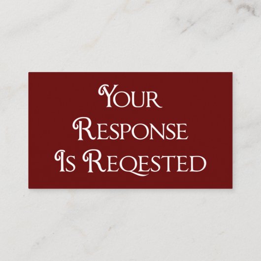 Carte de réponse du code QR RSVP Red (Dos)