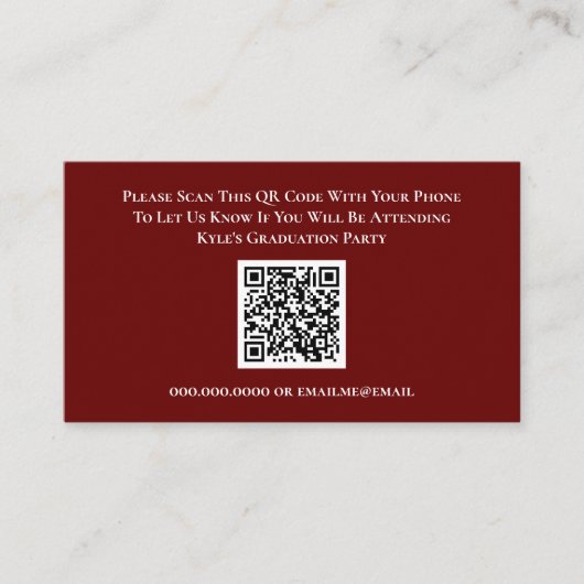 Carte de réponse du code QR RSVP Red (Devant)