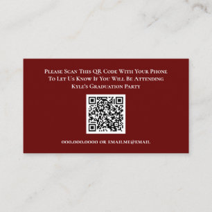 Carte de réponse du code QR RSVP Red