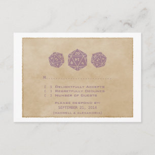 Carte de réponse du joueur de dés D20 Purple Grung