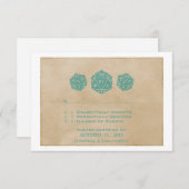 Carte de réponse du joueur de dés Grunge D20 turqu (Devant / Derrière)