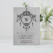 Carte de réponse du lustre Vintage gris (Debout devant)