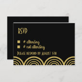 Carte de réponse du Mariage à thème Great Gatsby (Devant / Derrière)