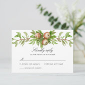 carte de réponse du mariage aux pommes aquarelle (Debout devant)