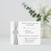 Carte de réponse du Mariage blanc Diamond Heart (Debout devant)