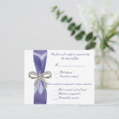 Carte de réponse du Mariage Bow Diamond bleu viole (Debout devant)