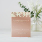 Carte de réponse du Mariage Brocade antique (Debout devant)