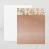 Carte de réponse du Mariage Brocade antique (Devant / Derrière)