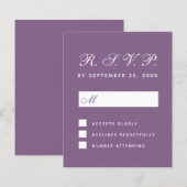 Carte de réponse du Mariage budgétaire RSVP Dusty  (Devant / Derrière)