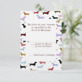 Carte de réponse du Mariage Cute Dachshund (Debout devant)