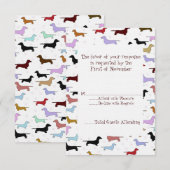 Carte de réponse du Mariage Cute Dachshund (Devant / Derrière)