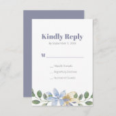Carte de réponse du Mariage d'aquarelle de couleur (Devant / Derrière)
