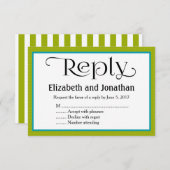 Carte de réponse du Mariage de bande verte de chau (Devant / Derrière)