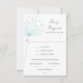 Carte de réponse du Mariage de choix de repas Dand (Devant)