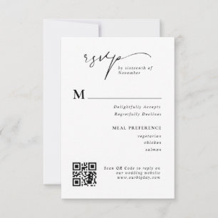 Carte de réponse du Mariage de code QR de script m