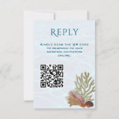 Carte de réponse du Mariage de code QR Living Seas (Devant)