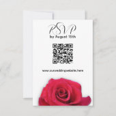 Carte de réponse du Mariage de code QR Red Rose (Devant)