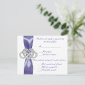 Carte de réponse du Mariage de coeur Purple Blue I (Debout devant)
