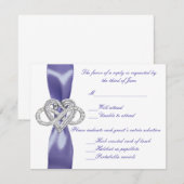 Carte de réponse du Mariage de coeur Purple Blue I (Devant / Derrière)
