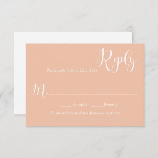 Carte de réponse du Mariage de corail (Devant / Derrière)