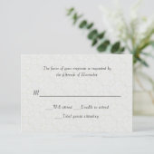 Carte de réponse du Mariage de dentelle blanche (Debout devant)