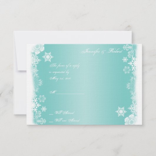 Carte de réponse du Mariage de Fléau de neige bleu (Devant)