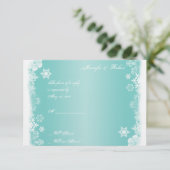 Carte de réponse du Mariage de Fléau de neige bleu (Debout devant)