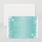 Carte de réponse du Mariage de Fléau de neige bleu (Devant / Derrière)
