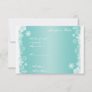 Carte de réponse du Mariage de Fléau de neige bleu