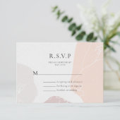 Carte de réponse du Mariage de fleurs Abstrait (Debout devant)