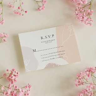 Carte de réponse du Mariage de fleurs Abstrait