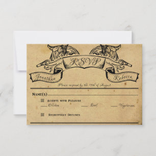 Carte de réponse du Mariage de la bannière de défi