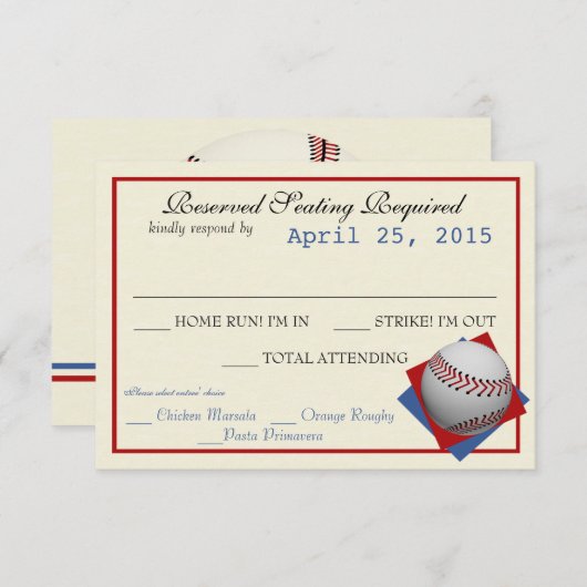 Carte de réponse du Mariage de la passe de base-ba (Devant / Derrière)