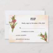 Carte de réponse du Mariage de Noël RSVP (Devant)