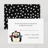 Carte de réponse du Mariage de pingouins (Devant / Derrière)