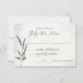 Carte de réponse du Mariage de sage Lavender (Devant)