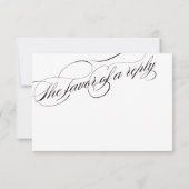 Carte de réponse du Mariage de script florissant (Dos)